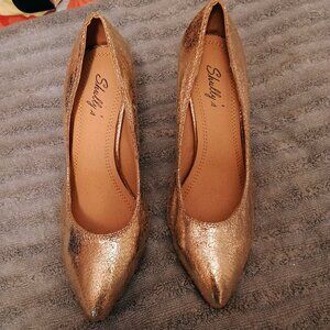 Shullys Gold Pumps, Heels, Womens 9 New